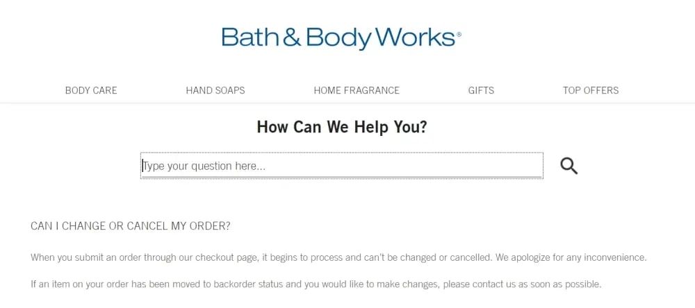 How To Cancel Bath And Body Works Order?